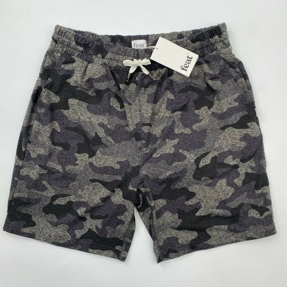 Feat Other - Feat Clothing Men's Roam Performance Shorts in Charcoal Camo sz L NWT